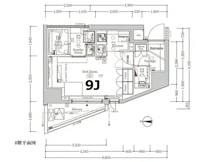 XEBEC大鳥居ASYLCOURT(ワンルーム/2階)の間取り写真
