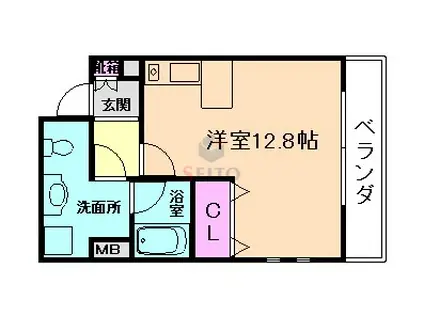 アドミール豊中(ワンルーム/3階)の間取り写真