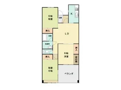 ニュータウンマンション(3LDK/2階)の間取り写真