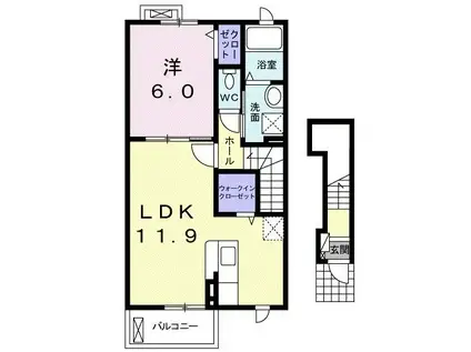 サラブレッド V(1LDK/2階)の間取り写真