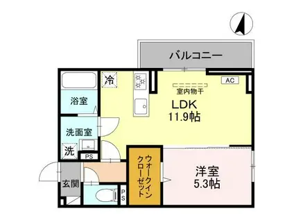 ロイヤルコート曰佐(2LDK/1階)の間取り写真