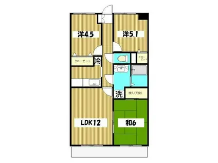 パークヒル参番館(3LDK/2階)の間取り写真