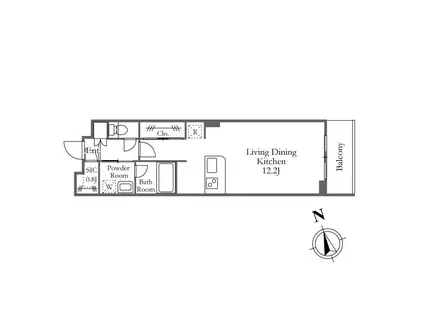 横浜伊勢佐木南パーク・ホームズ(3LDK/3階)の間取り写真