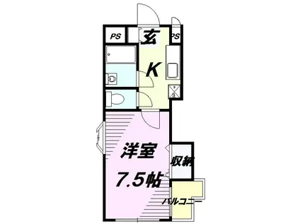 航空公園HAビル(1K/2階)の間取り写真