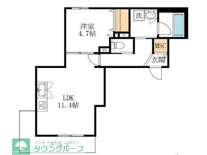 KALANCHOE カランコエ(1LDK/1階)の間取り写真
