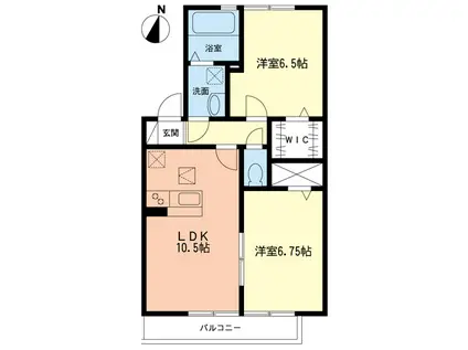 グロースあざみ野(2LDK/1階)の間取り写真