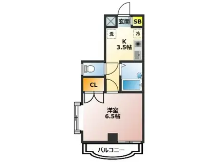 野木ビル(1K/3階)の間取り写真