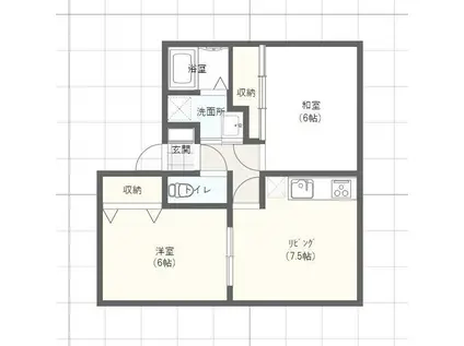 サンガーデン小川D(2DK/2階)の間取り写真