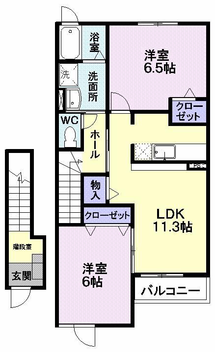 ボニ-トA(2LDK/2階)の間取り写真