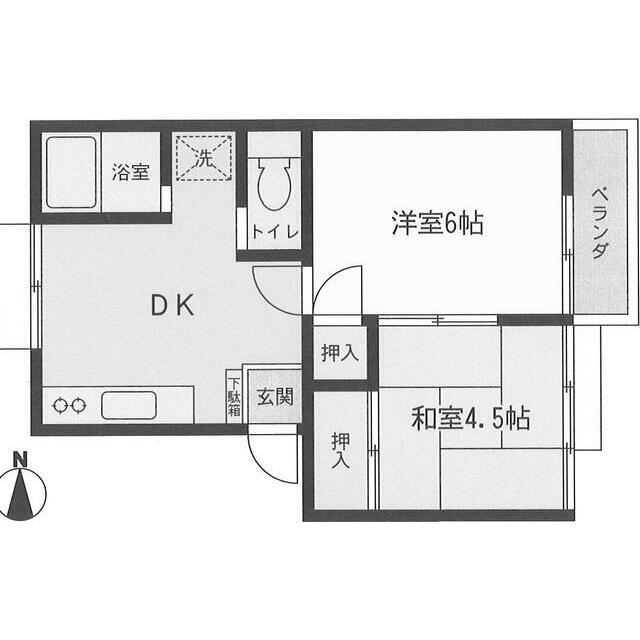 ぱでぃHOUSE(2DK/2階)の間取り写真