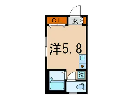 CASA・COLLINE(ワンルーム/1階)の間取り写真