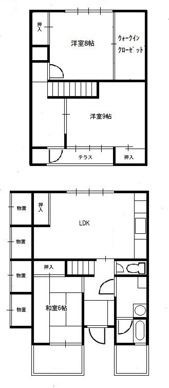 セレクトハイム(3LDK/1階)の間取り写真