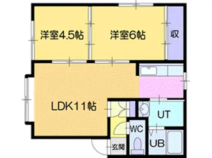 トロピカルハイツ清田(2LDK/1階)の間取り写真
