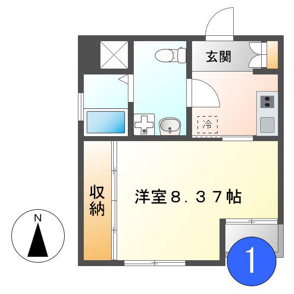 GRAN DUKE 代官町(1K/8階)の間取り写真
