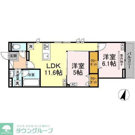 セレスティア扇VII(2LDK/3階)の間取り写真