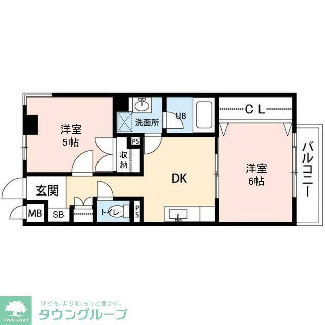 ロワイヤル東井堀12(2DK/2階)の間取り写真
