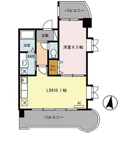 ラディウス武庫之荘(1LDK/2階)の間取り写真