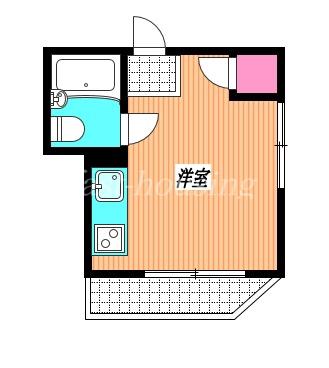 松本ビル(ワンルーム/2階)の間取り写真