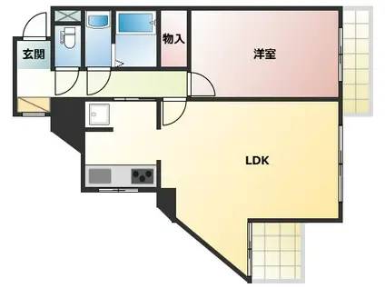 ライオンズマンション西明石(2LDK/8階)の間取り写真
