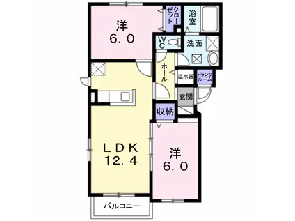 ヴェントルーチェ(2LDK/2階)の間取り写真