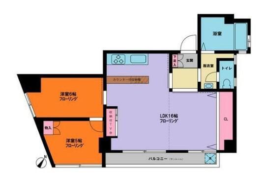 東洋吉田町ビル(2LDK/2階)の間取り写真