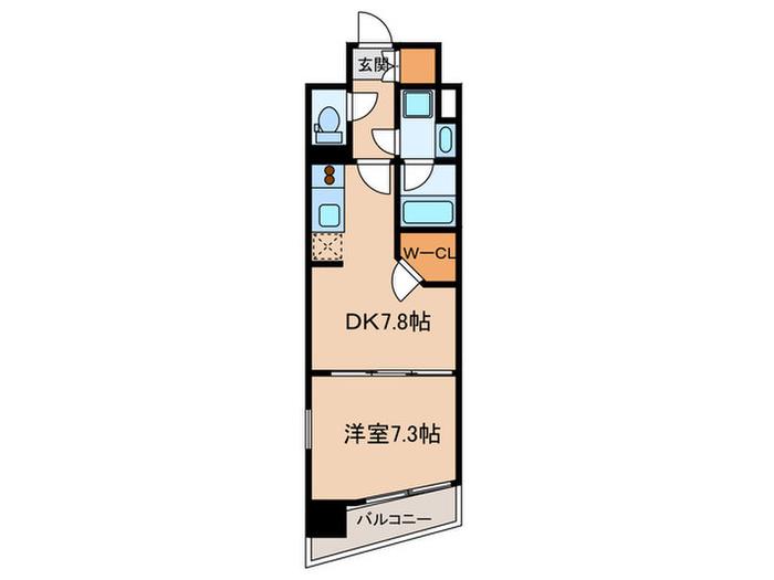 ステラメゾン茗荷谷(1DK/13階)の間取り写真