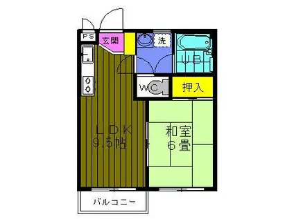 アネックスマルウ(1LDK/3階)の間取り写真