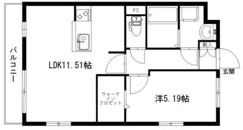 グランソレイユ(1LDK/2階)の間取り写真