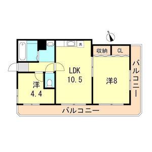 ビラユニオン垂水(2LDK/1階)の間取り写真