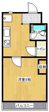 ドミールIII(1DK/1階)の間取り写真