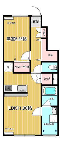 TRES(1LDK/1階)の間取り写真