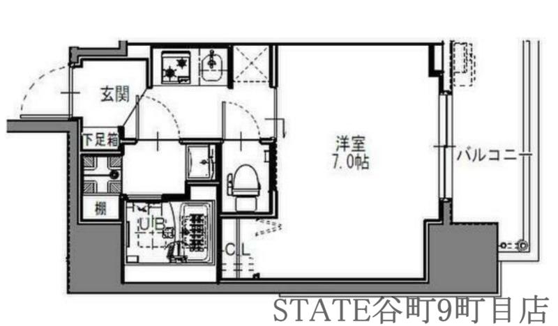 S-RESIDENCE難波大国町DEUX(1K/12階)の間取り写真