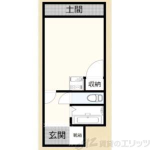 メイプルヴィラ茨木Ⅱ(ワンルーム/2階)の間取り写真