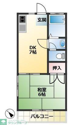 領家レジデンス(1DK/2階)の間取り写真