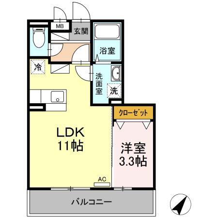BIZ STAY 弘前(1LDK/1階)の間取り写真