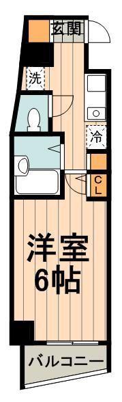 スカイコート目白台(1K/6階)の間取り写真