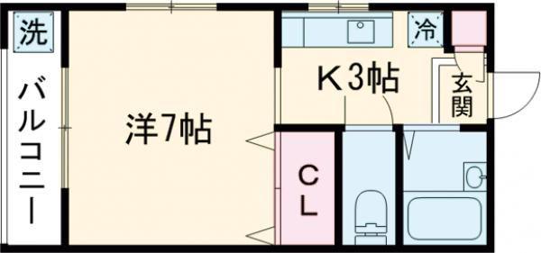 メゾンパルス(1K/2階)の間取り写真