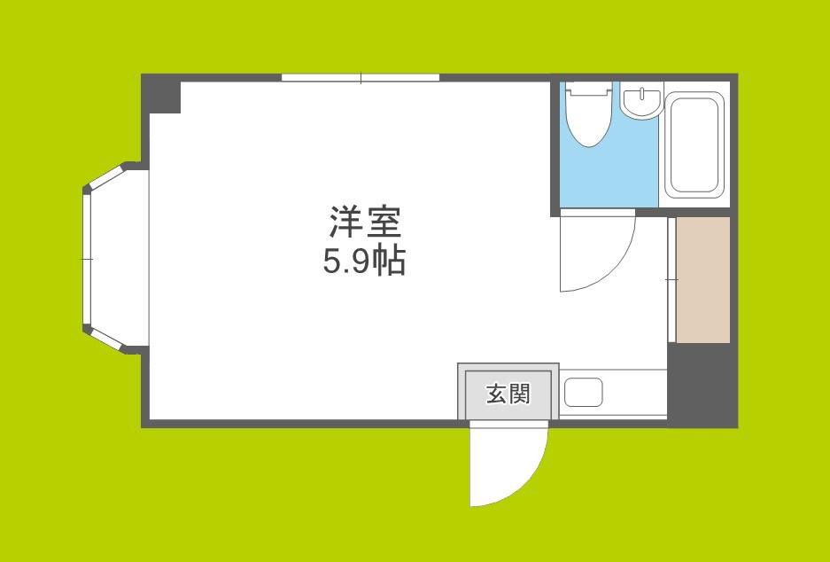 グリシーヌ弁天町(ワンルーム/2階)の間取り写真