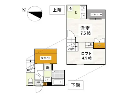ADC飯塚イオ(1K/1階)の間取り写真