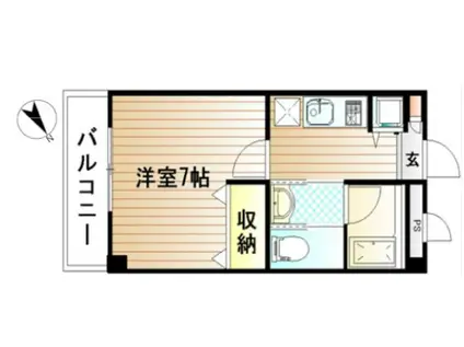 シャトー晴偕(1K/2階)の間取り写真