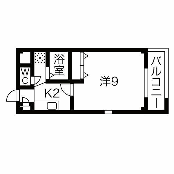 プチメゾン稲生II(1K/1階)の間取り写真
