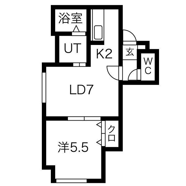 リベルティ医大前(1LDK/3階)の間取り写真