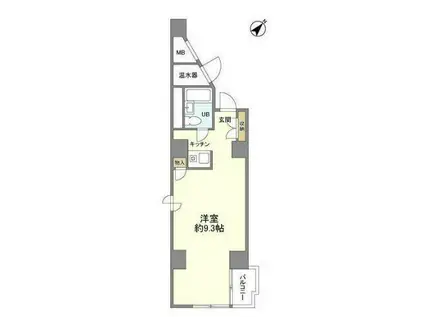 俳優座ビル(ワンルーム/8階)の間取り写真