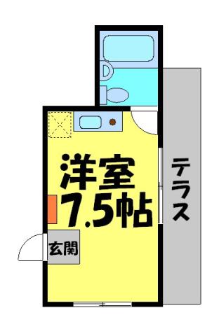 リベラール美園(1K/1階)の間取り写真