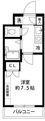 ルイーネ調布(1K/1階)の間取り写真