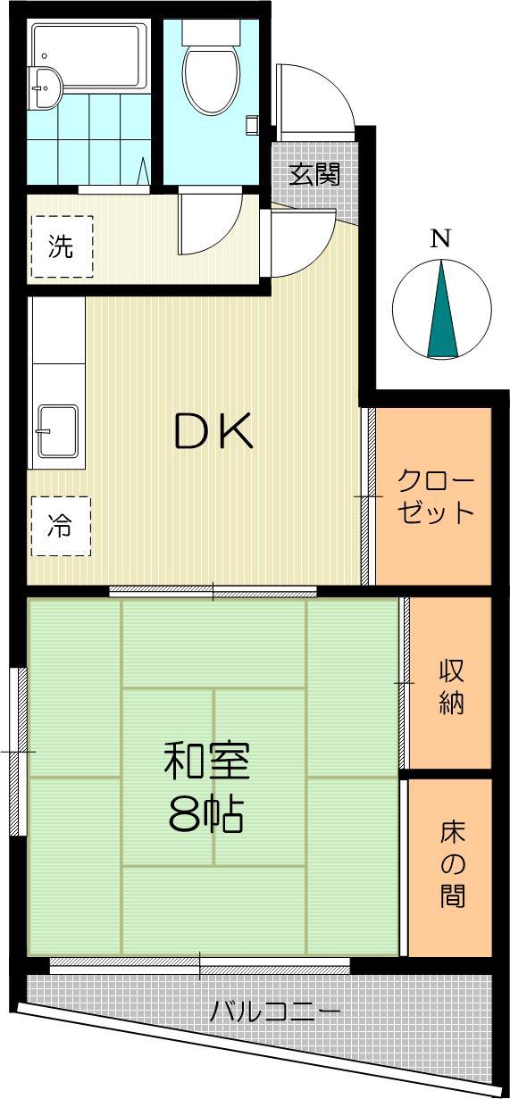 鎌田ビル(1DK/3階)の間取り写真