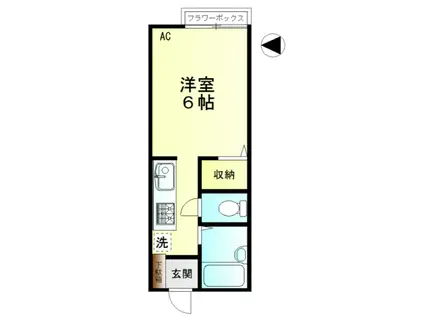 メゾンシュ―ペルブ(1K/2階)の間取り写真