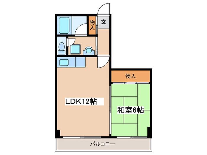 バラハイツ鴨居(1LDK/3階)の間取り写真