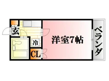 アメニティ金市II(1K/4階)の間取り写真