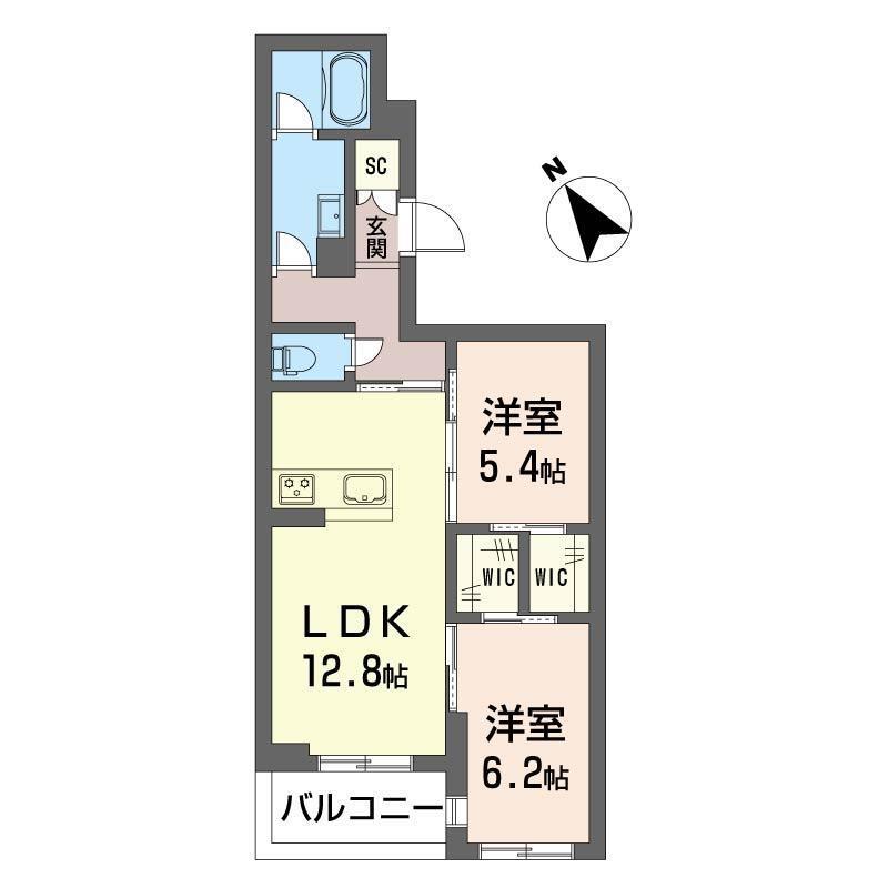 ティエンポ フェリズ I(2LDK/2階)の間取り写真